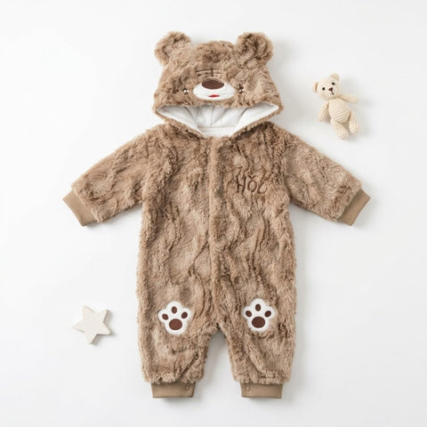 Cute bear fur romper