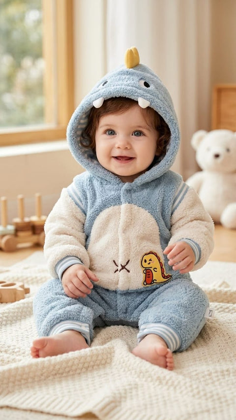 dinasour teddy fur romper