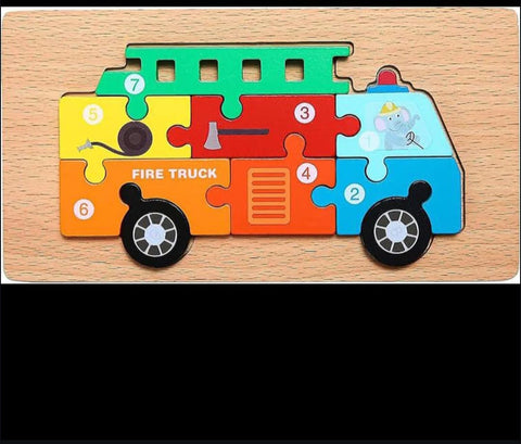 Fire truck wooden puzzle