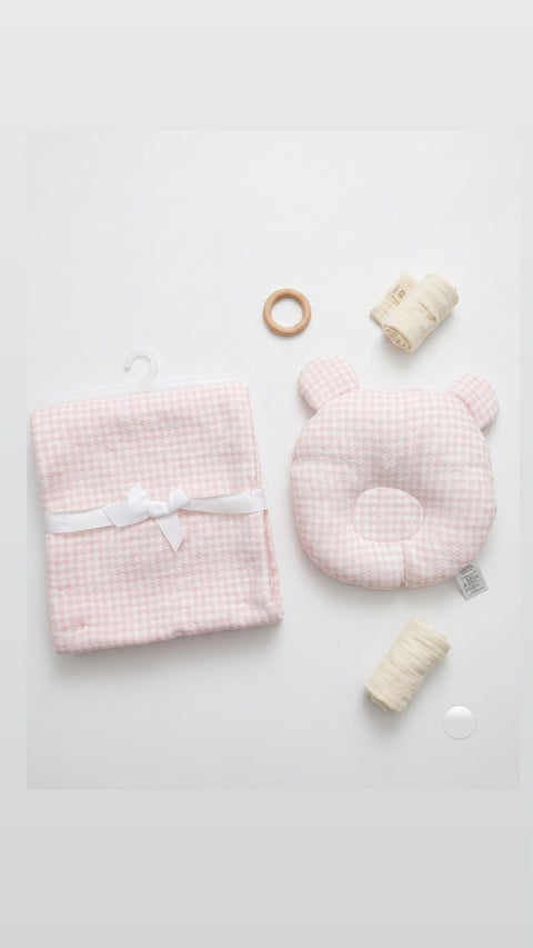 Pastel cheque blanket set