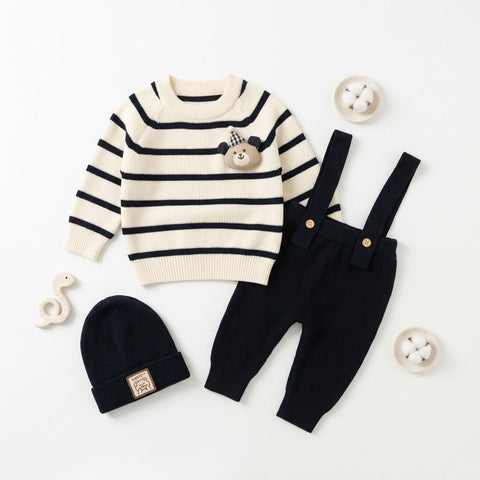The Teddy Hug Striped Knit Set